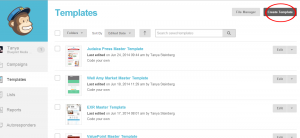 From the templates area click the “Create Template” button located in the upper right hand corner of your screen.